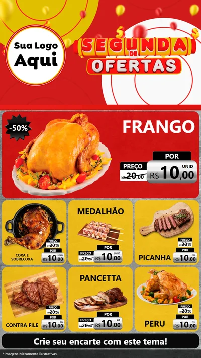 Modelo de Rede Social para Stories com o tema Segunda de Ofertas para Assados