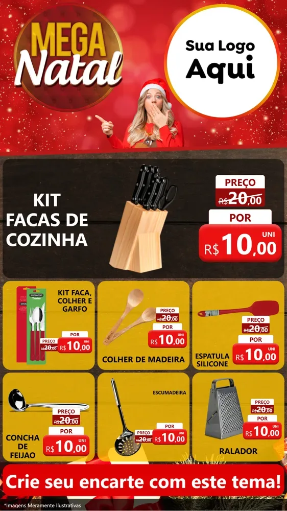 Modelo de Rede Social para Stories com o tema Mega Natal para Utilidades Domésticas