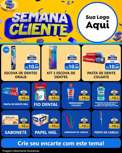 Modelo de Rede Social para Feed Instagram com o tema Semana do Cliente para Higiene Pessoal