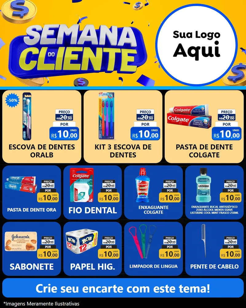 Modelo de Rede Social para Feed Instagram com o tema Semana do Cliente para Higiene Pessoal