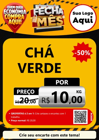 Modelo de Cartaz para Cartaz A4 Vertical com o tema Fecha Mês para Produtos Naturais
