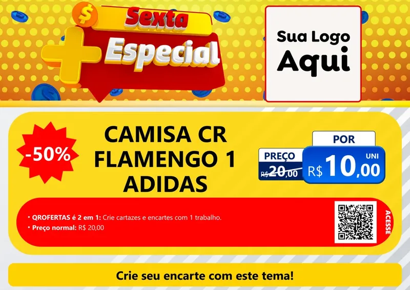 Modelo de Cartaz para Cartaz A4 Horizontal com o tema Sexta Mais Especial para Roupas e acessórios