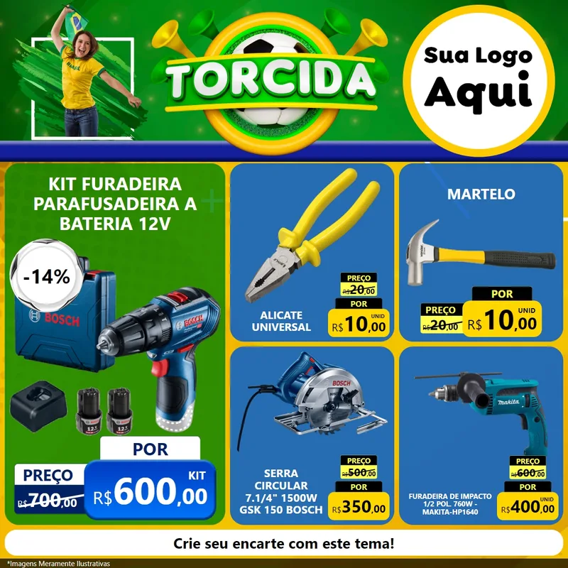 Modelo de Rede Social para Feed Facebook com o tema Torcida para Maquinas e Ferramentas