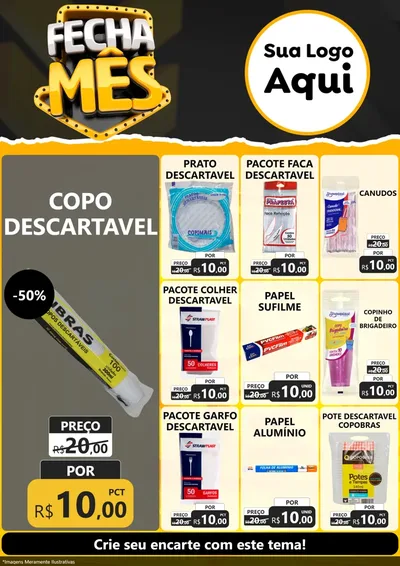 Modelo de Encarte para Encarte A4 Vertical com o tema Fecha Mês para Embalagens