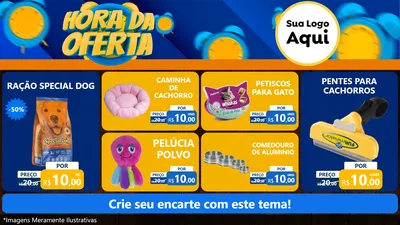 Modelo de TV para TV Horizontal com o tema Hora da Oferta para Pet Shop