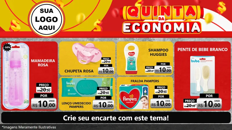 Modelo de TV para TV Horizontal com o tema Quinta da Economia para Bebês