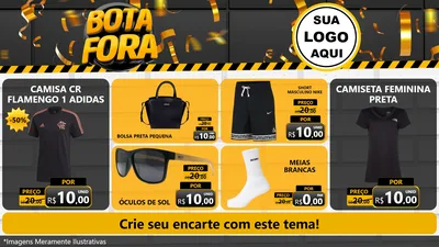 Modelo de TV para TV Horizontal com o tema Bota Fora para Roupas e acessórios