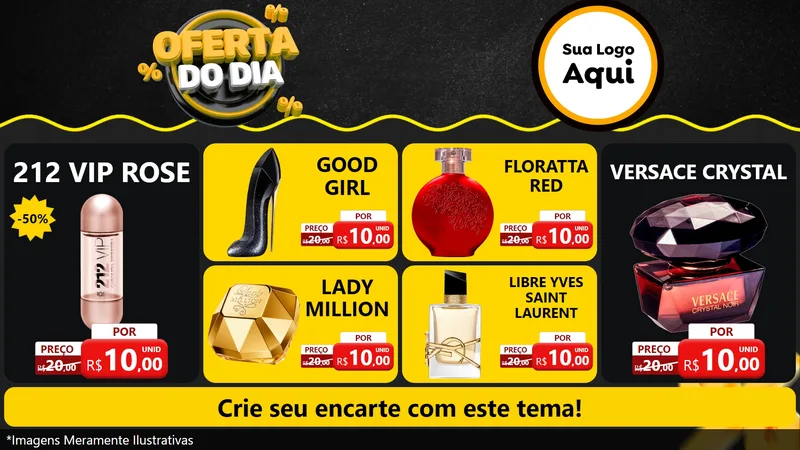 Modelo de TV para TV Horizontal com o tema Oferta Do Dia para Perfumes