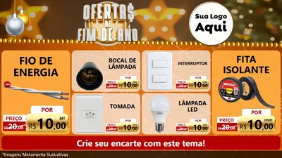 Modelo de TV para TV Horizontal com o tema Ofertas de Fim de Ano para Materiais Elétricos