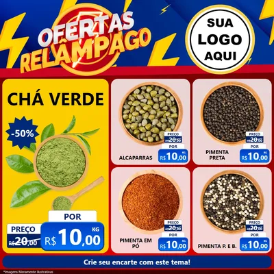 Modelo de Rede Social para Feed Facebook com o tema Ofertas Relâmpago para Produtos Naturais
