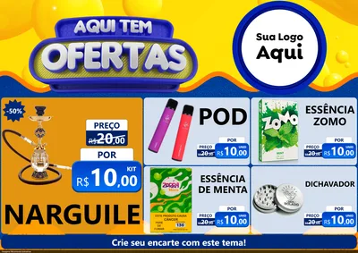 Modelo de Encarte para Encarte A4 Horizontal com o tema Aqui Tem Ofertas para Tabacaria