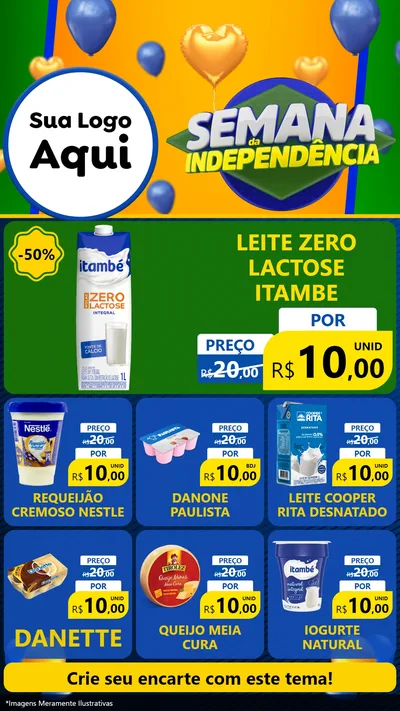 Modelo de Rede Social para Stories com o tema Semana da Independência para Frios e Laticínios