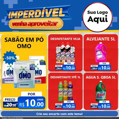 Modelo de Rede Social para Feed Facebook com o tema Imperdível para Produtos de Limpeza
