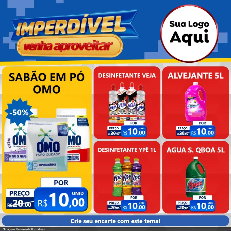 Modelo de Rede Social para Feed Facebook com o tema Imperdível para Produtos de Limpeza