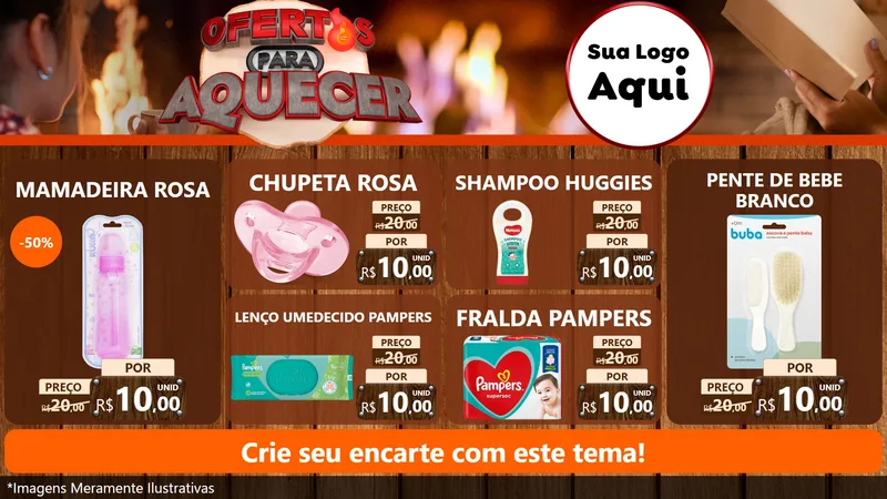 Modelo de TV para TV Horizontal com o tema Ofertas Para Aquecer para Bebês