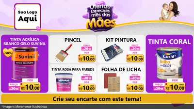 Modelo de TV para TV Horizontal com o tema Ofertas Especiais - Mês das Mães para Tintas e Ferramentas