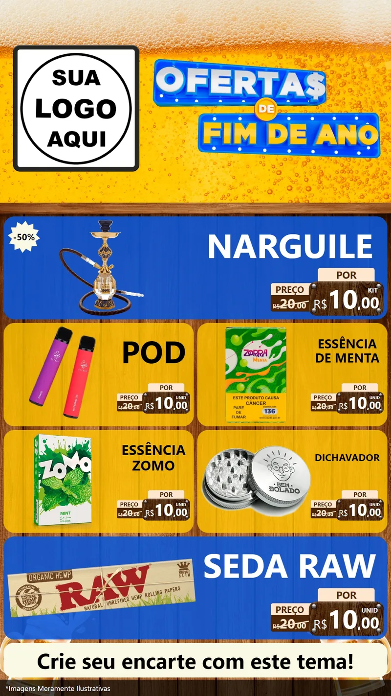 Modelo de TV para TV Vertical com o tema Ofertas de Fim de Ano para Tabacaria