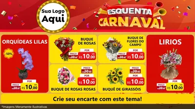 Modelo de TV para TV Horizontal com o tema Esquenta Carnaval para Floricultura e jardim