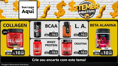 Modelo de TV para TV Horizontal com o tema Setembro Imbatível para Suplementos alimentares