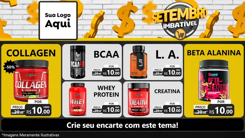 Modelo de TV para TV Horizontal com o tema Setembro Imbatível para Suplementos alimentares