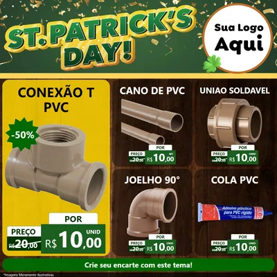 Modelo de Rede Social para Feed Facebook com o tema St Patriks Day para Tubos e conexões