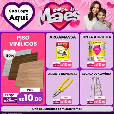 Modelo de Rede Social para Feed Facebook com o tema Dia das Mães para Material para Construção