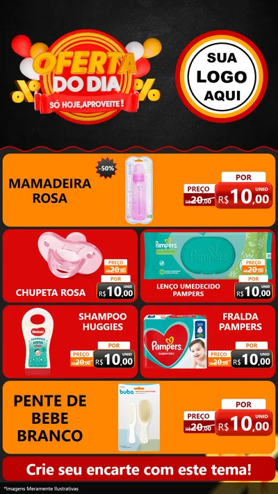 Modelo de TV para TV Vertical com o tema Oferta do Dia - Só hoje, Aproveite! para Bebês