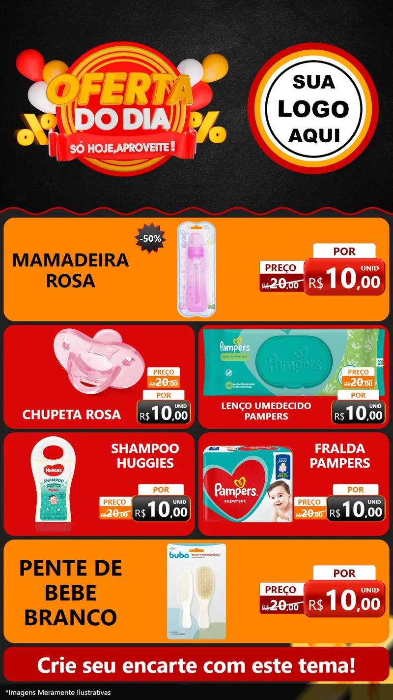 Modelo de TV para TV Vertical com o tema Oferta do Dia - Só hoje, Aproveite! para Bebês