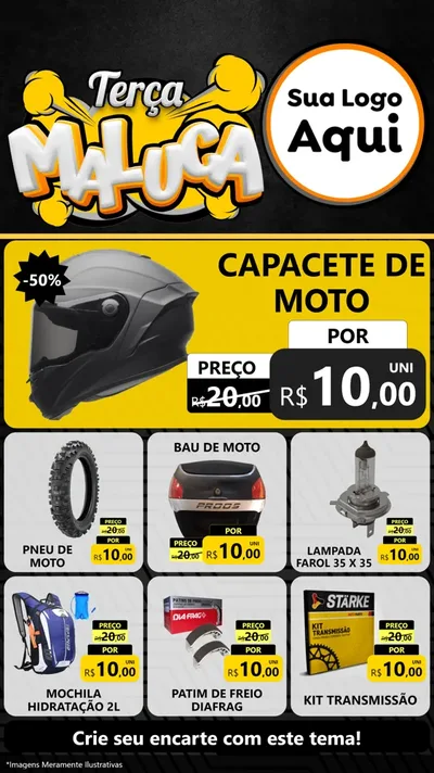 Modelo de Rede Social para Stories com o tema Terça Maluca para Moto peças