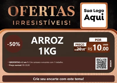 Modelo de Cartaz para Cartaz A4 Horizontal com o tema Ofertas Irresistíveis! para Supermercado