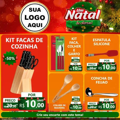Modelo de Rede Social para Feed Facebook com o tema Um Natal de Ofertas para Utilidades Domésticas