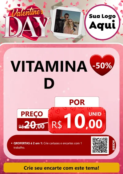 Modelo de Cartaz para Cartaz A4 Vertical com o tema Valentine's Day para Farmácia