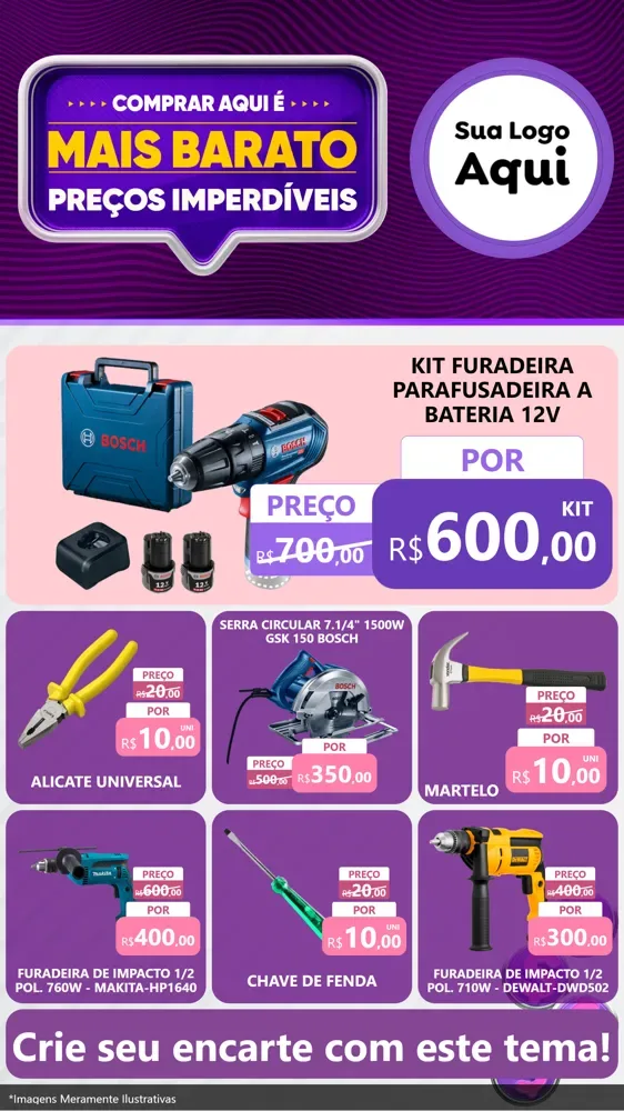 Modelo de Rede Social para Stories com o tema Mais Barato para Maquinas e Ferramentas
