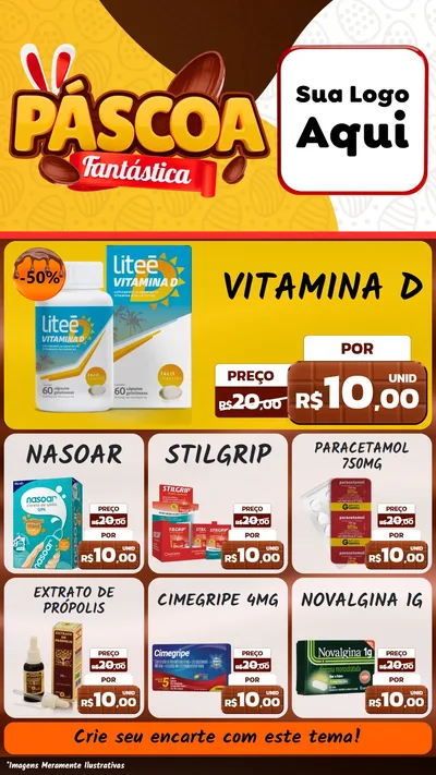 Modelo de Rede Social para Stories com o tema Páscoa Fantástica para Farmácia