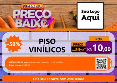 Modelo de Cartaz para Cartaz A4 Horizontal com o tema Semana do Preço Baixo - Construção para Material para Construção