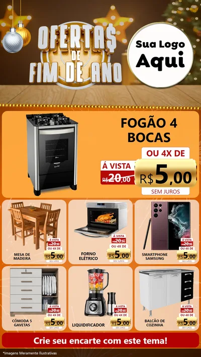 Modelo de Rede Social para Stories com o tema Ofertas de Fim de Ano para Móveis e Eletro