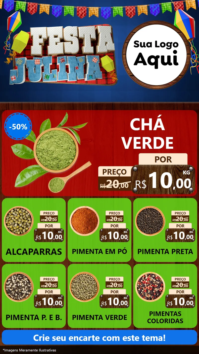 Modelo de Rede Social para Stories com o tema Festa Julina para Produtos Naturais