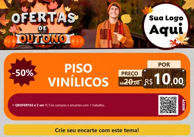 Modelo de Cartaz para Cartaz A4 Horizontal com o tema Ofertas de Outono para Material para Construção