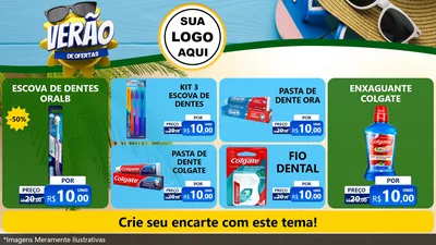Modelo de TV para TV Horizontal com o tema Verão de Ofertas para Higiene Pessoal