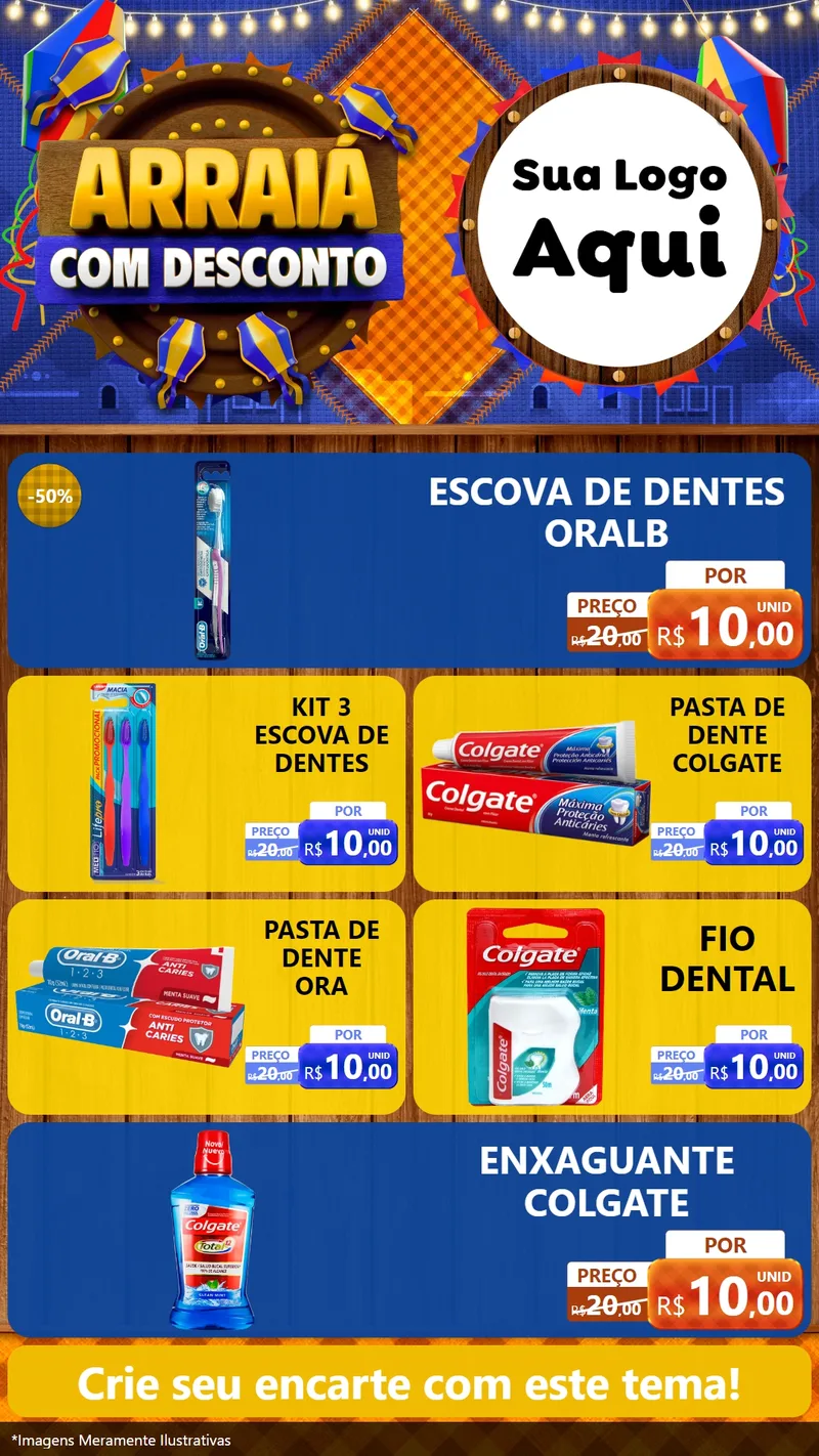 Modelo de TV para TV Vertical com o tema Arraiá Com Desconto para Higiene Pessoal