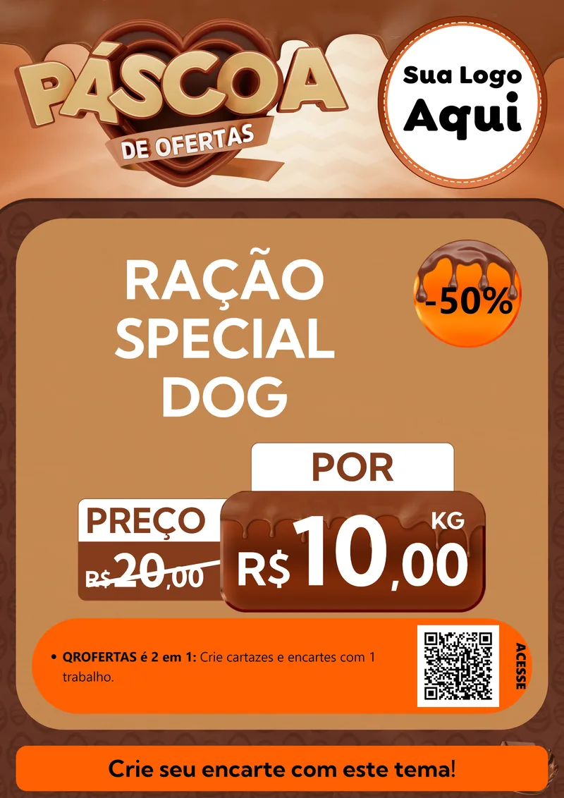 Modelo de Cartaz para Cartaz A4 Vertical com o tema Páscoa de Ofertas para Pet Shop