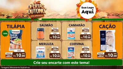 Modelo de TV para TV Horizontal com o tema Ofertas de Outono - Vem, Aproveite! para Peixaria