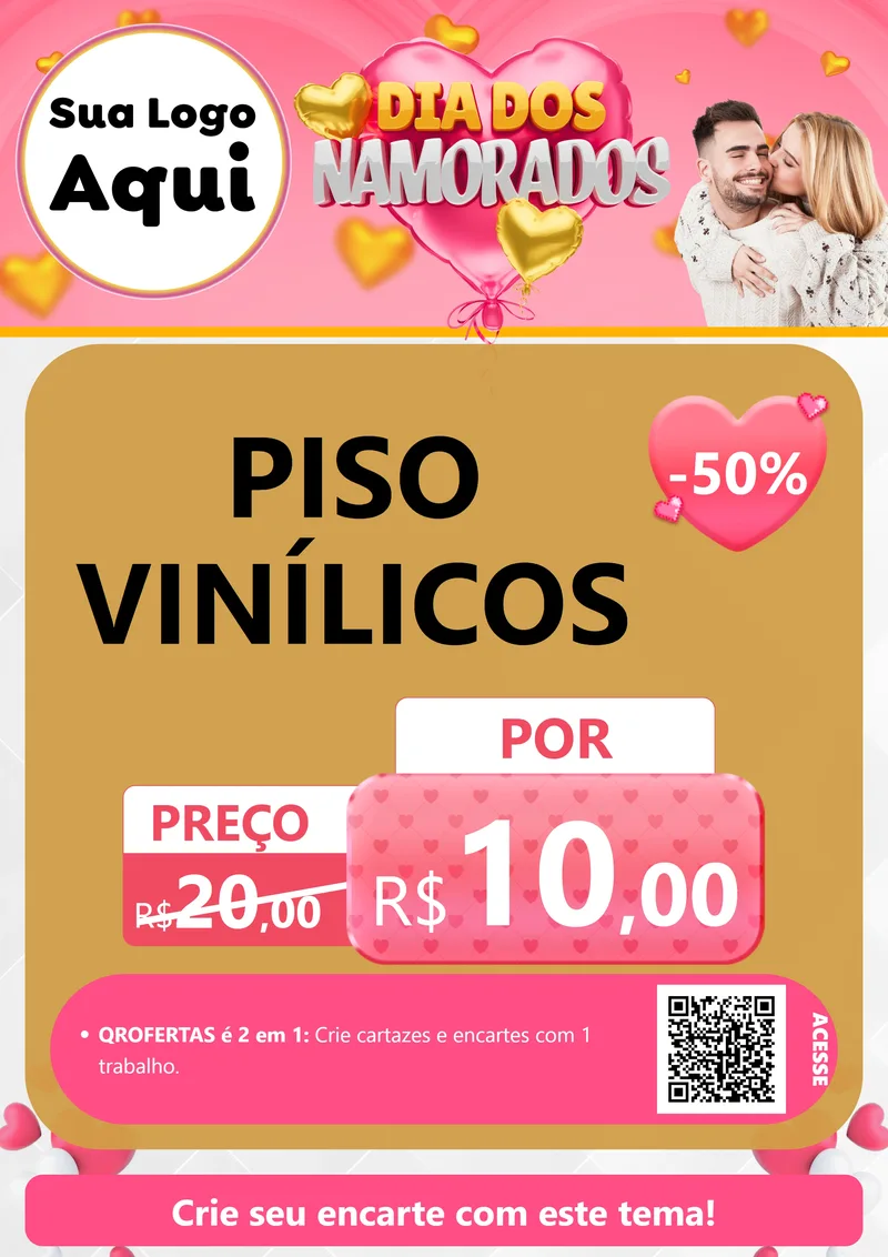 Modelo de Cartaz para Cartaz A4 Vertical com o tema Dia dos Namorados para Material para Construção