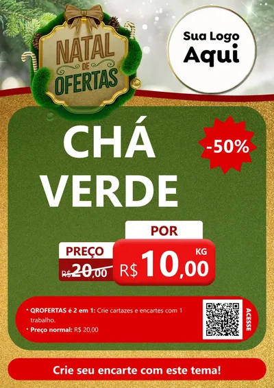 Modelo de Cartaz para Cartaz A4 Vertical com o tema Ofertas de Natal para Produtos Naturais