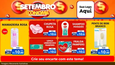 Modelo de TV para TV Horizontal com o tema Operação Setembro Com Muita Economia para Bebês