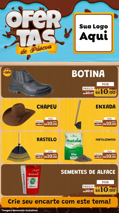 Modelo de TV para TV Vertical com o tema Ofertas de Páscoa para Agropecuária