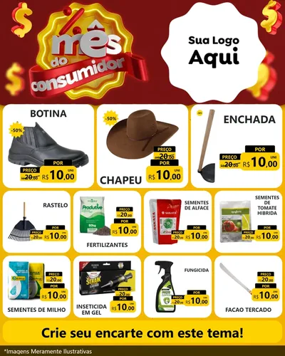Modelo de Rede Social para Feed Instagram com o tema Mês do consumidor para Agropecuária