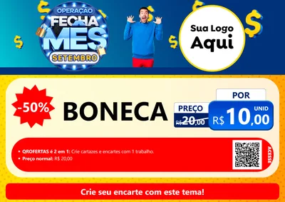 Modelo de Cartaz para Cartaz A4 Horizontal com o tema Operação Fecha Mês Setembro para Brinquedos