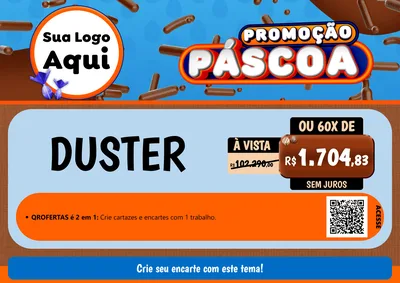 Modelo de Cartaz para Cartaz A4 Horizontal com o tema Promoção Páscoa para Concessionaria de Carros