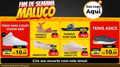 Modelo de TV para TV Horizontal com o tema Final de Semana Maluco para Calçados
